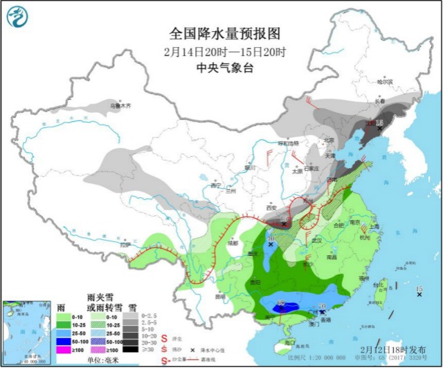 南方大范围降雪即将来临